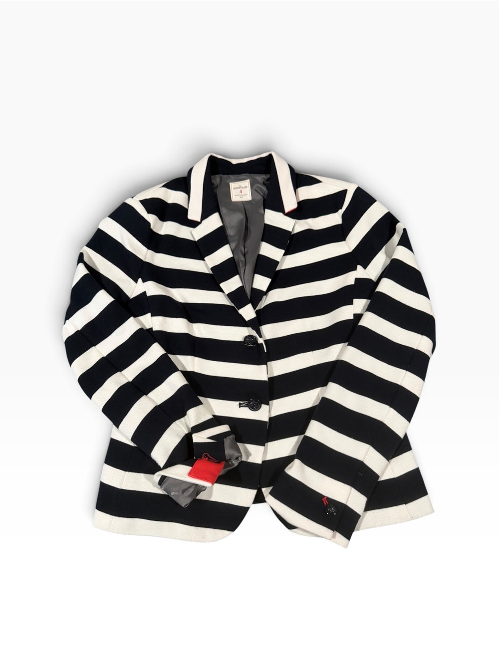 GAP Black and White Striped Blazer Jacket